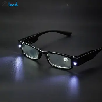 Zilead LED iluminat Ochelari de Citit de Oameni de Moda Retro Luminat Prezbiopie Ochelari Dioptrii +1+1.5+2+2.5+3+3.5+4 gafas de lectura
